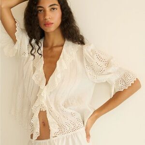 DOEN Henri Top in Salt Eyelet